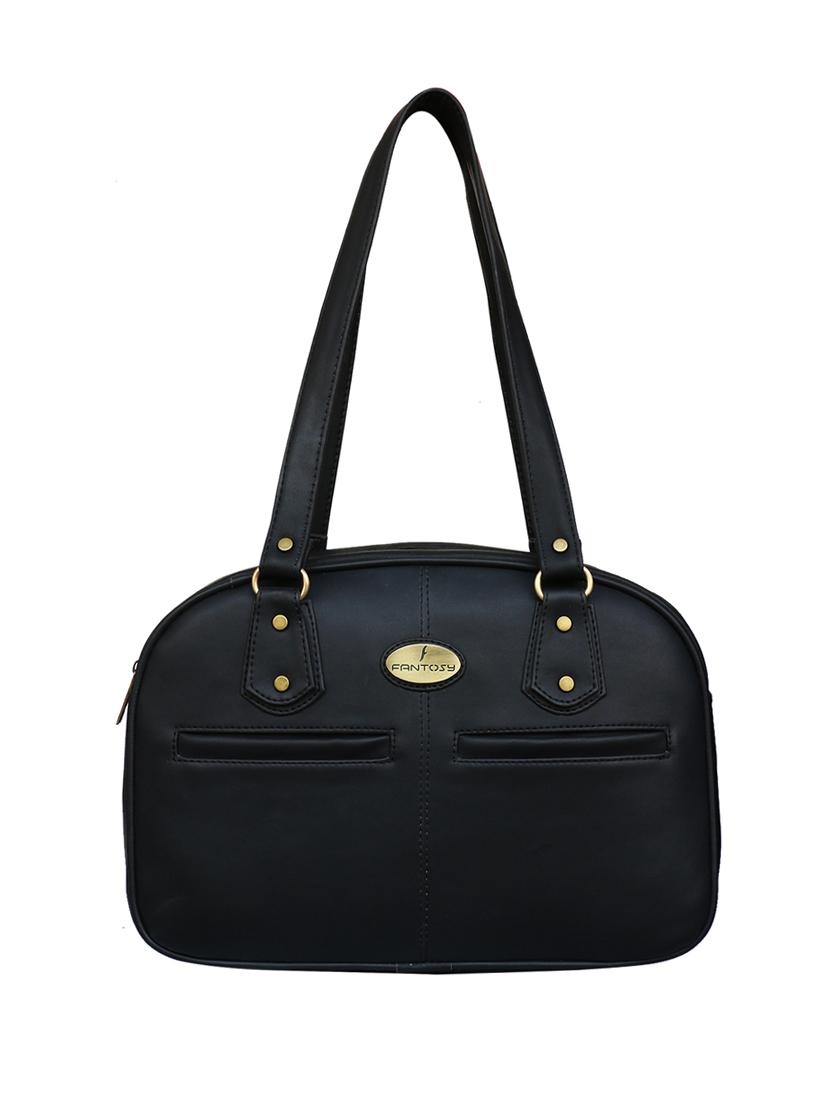 black leatherette regular handbag - 14903449 - Zoom Image - 1