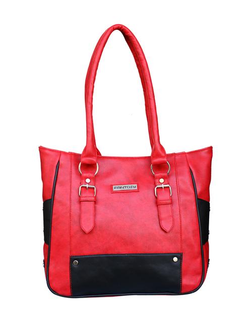 red leatherette regular handbag - 14903451 - Standard Image - 1