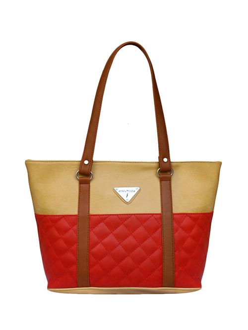 beige leatherette regular handbag - 14903484 - Standard Image - 1