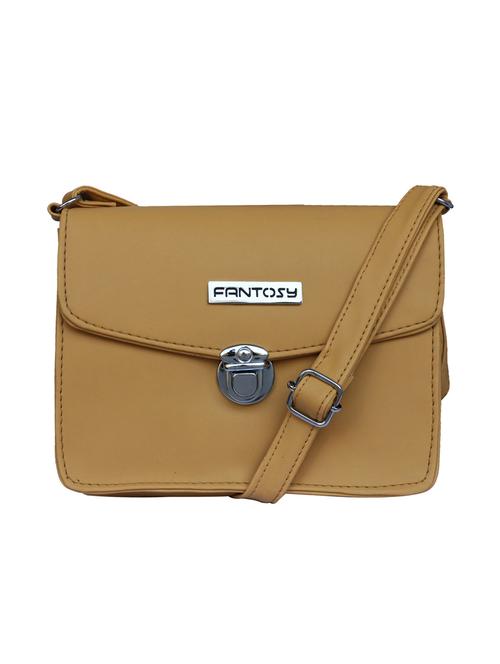 beige leatherette regular sling bag - 14903494 - Standard Image - 1