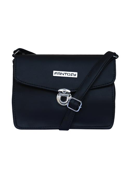 black leatherette regular sling bag - 14903496 - Standard Image - 1