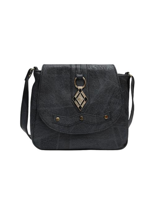 black leatherette regular sling bag - 14903537 - Very Small Image - 1