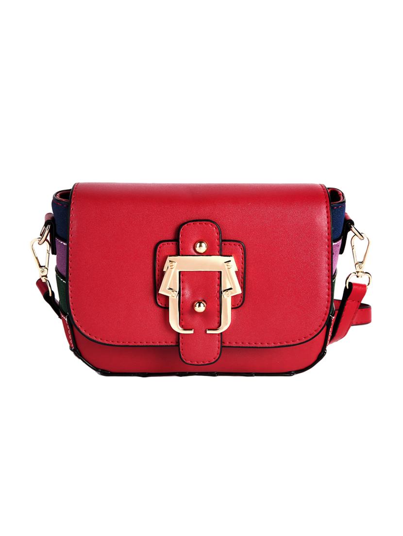 red leatherette  regular sling bag