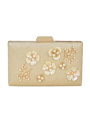 gold metal box clutch - 14903579 - Standard Image - 5