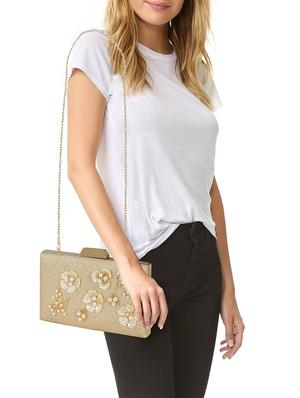 gold metal box clutch - 14903579 - Standard Image - 6