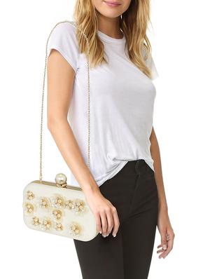 white metal box clutch - 14903583 - Standard Image - 6