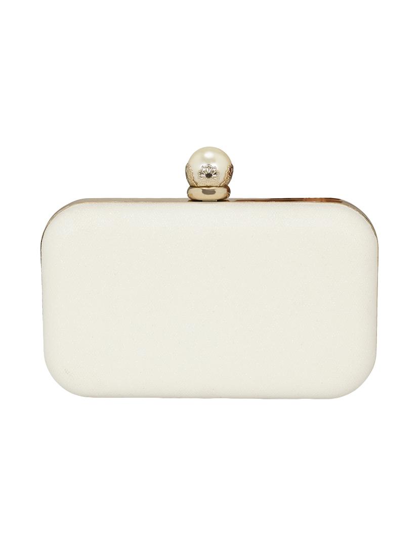 white metal box clutch - 14903583 - Zoom Image - 2