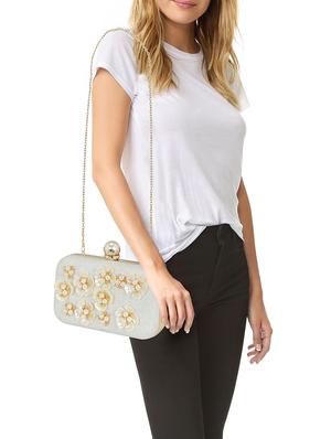 silver metal box clutch - 14903584 - Standard Image - 6