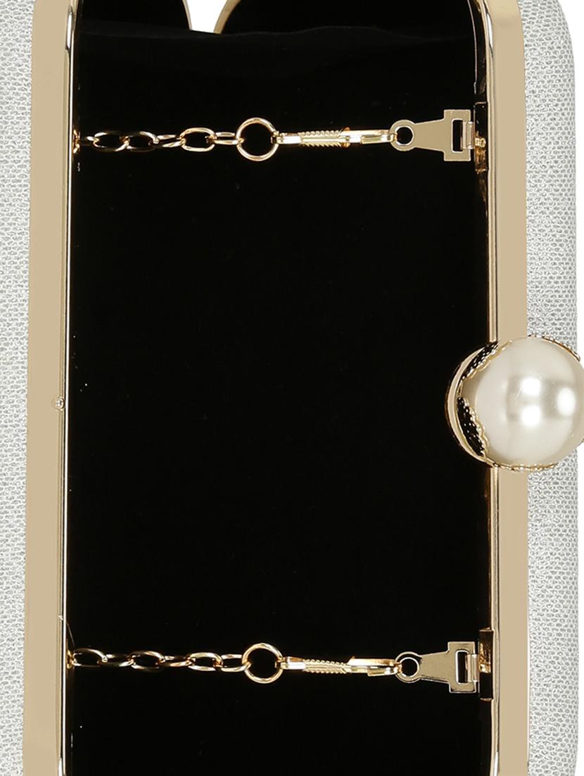 silver metal box clutch - 14903584 - Zoom Image - 3