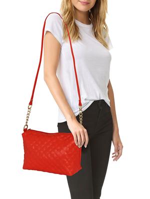 red leatherette regular sling bag - 14903595 - Standard Image - 5