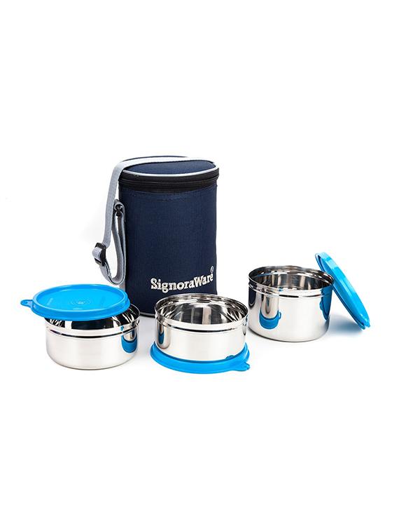 Stainless Steel Lunch Box Set, Set of 3 - 14903596 - Zoom Image - 1