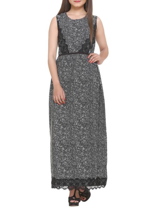 black printed maxi dress - 14903634 - Standard Image - 1