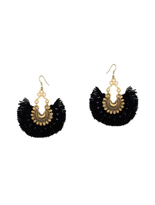 black metal tassel earrings - 14903733 - Standard Image - 1