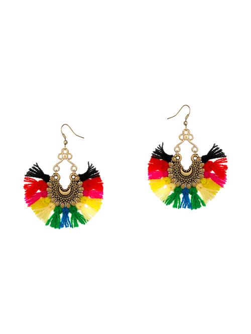 multi colored metal drop earrings - 14903734 - Standard Image - 1