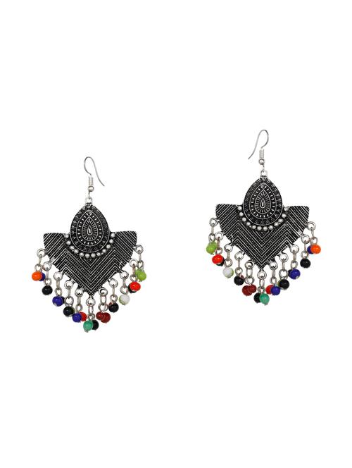 multi colored metal drop earrings - 14903735 - Standard Image - 1