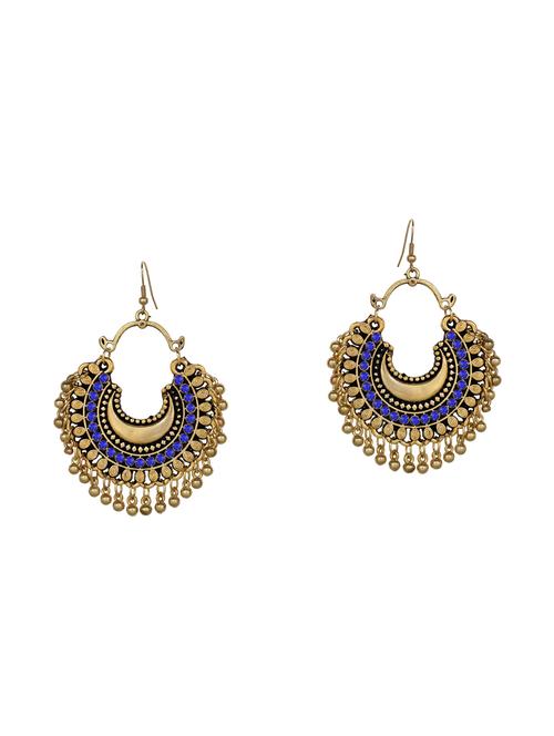 blue metal chandballi earrings - 14903737 - Standard Image - 1