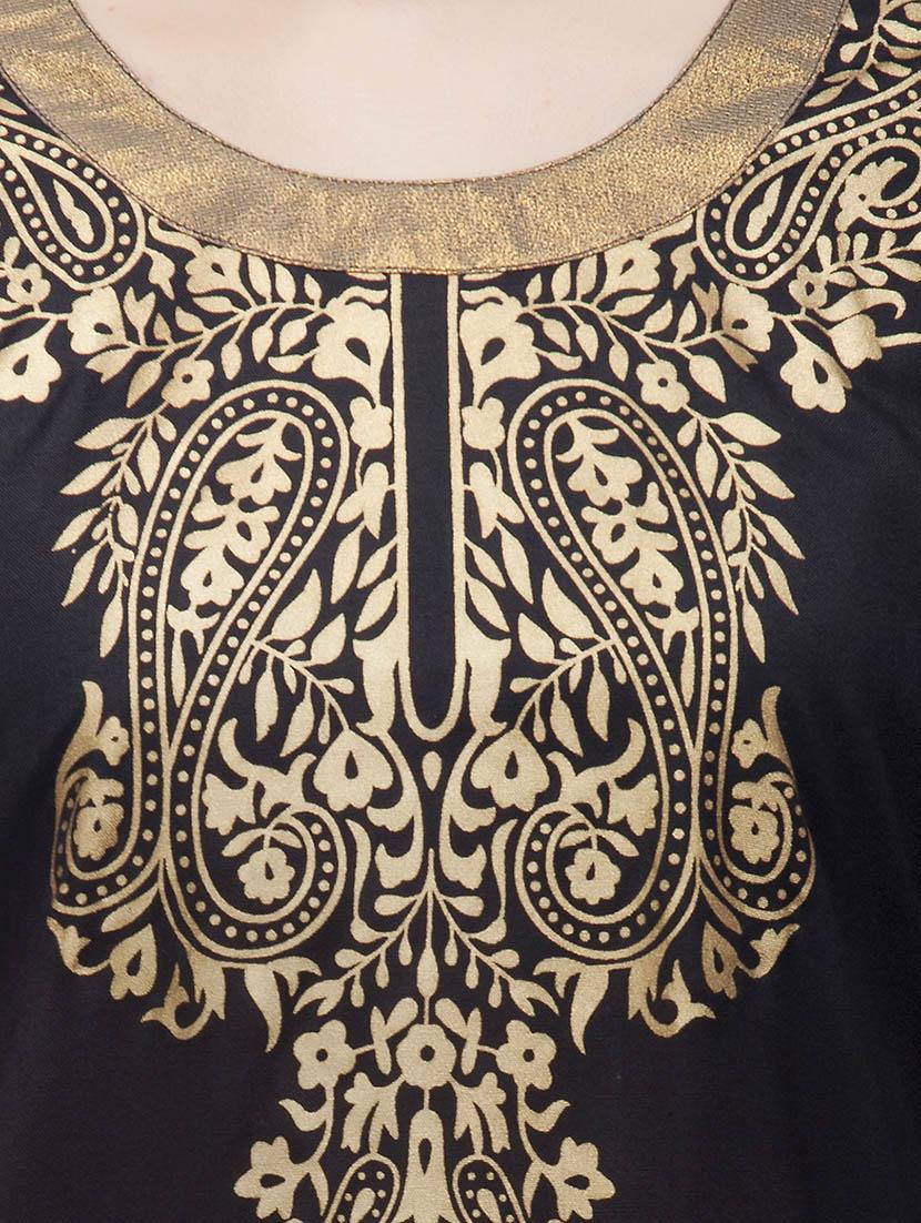 black viscose straight kurti - 14904079 - Zoom Image - 4