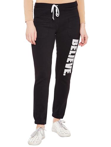 black cotton printed track pant - 14904092 - Very Small Image - 1