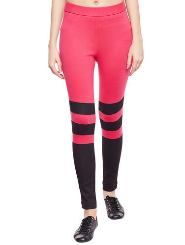 pink color block jeggings - 14904097 - Very Small Image - 1