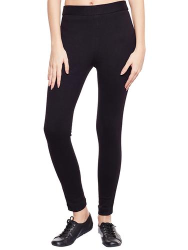 Solid black cotton jeggings - 14904109 - Very Small Image - 1
