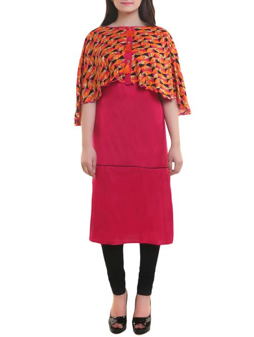 ANAH red cotton straight kurta - 14904129 - Very Small Image - 1
