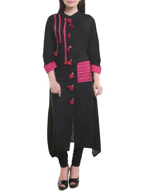 kurta blue cotton straight kurta - 14904130 - Standard Image - 1
