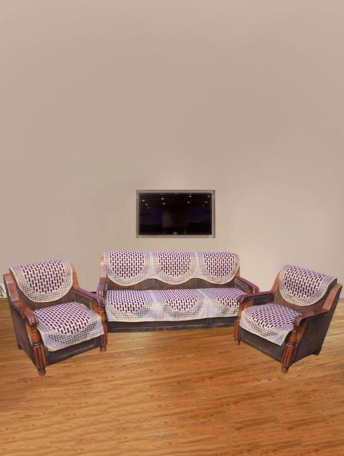 Chenille 5 Seater Sofa Cover Set ( 10 pcs) - 14904188 - Very Small Image - 1