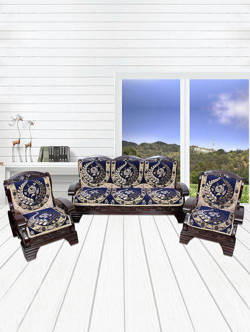 Chenille 5 Seater Sofa Cover Set ( 10 pcs) - 14904189 - Very Small Image - 1