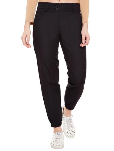 black solid flat front trouser - 14904694 - Very Small Image - 1