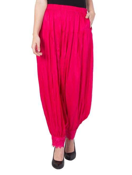 pink rayon harem salwars - 14904704 - Very Small Image - 1