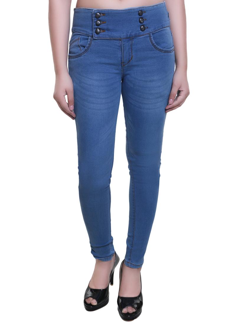 blue high rise denim jeans - 14904985 - Zoom Image - 1