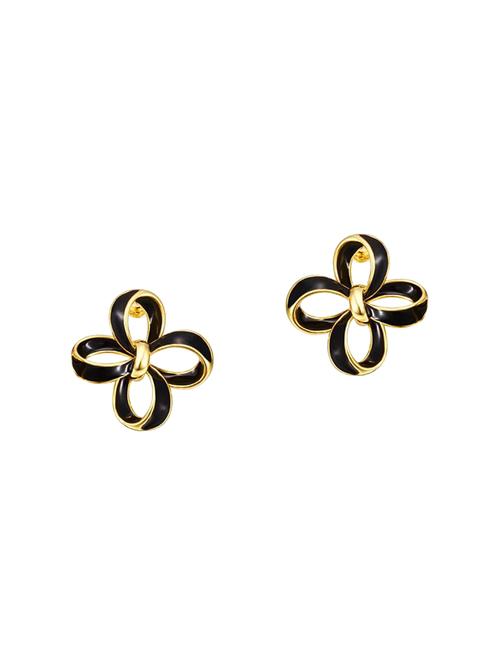 gold metal studs earrings - 14904986 - Standard Image - 1