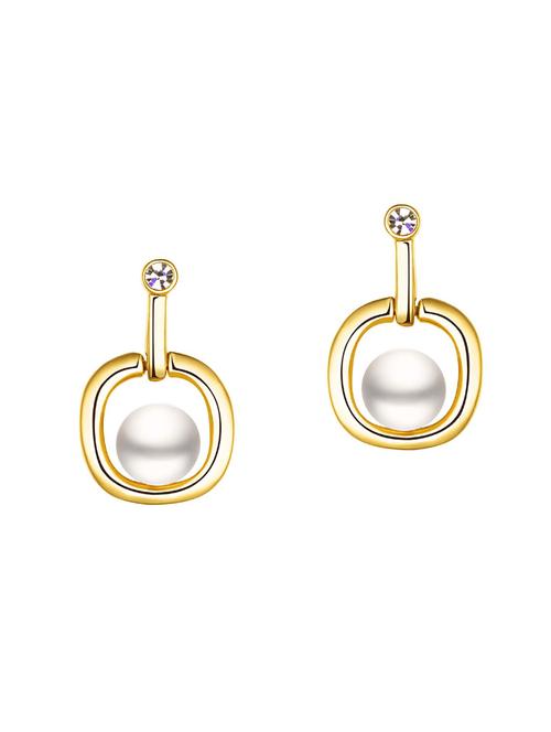 gold metal drop earrings - 14904992 - Very Small Image - 1