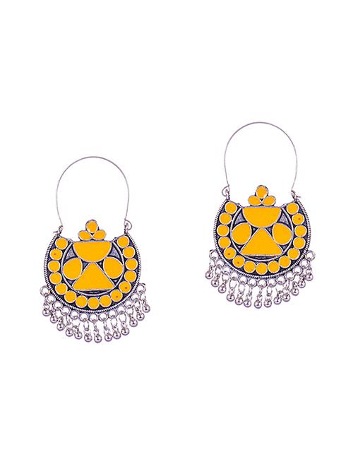 yellow metal hoop earrings - 14905009 - Very Small Image - 1