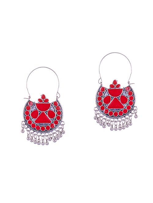 orange metal hoop earrings - 14905011 - Very Small Image - 1