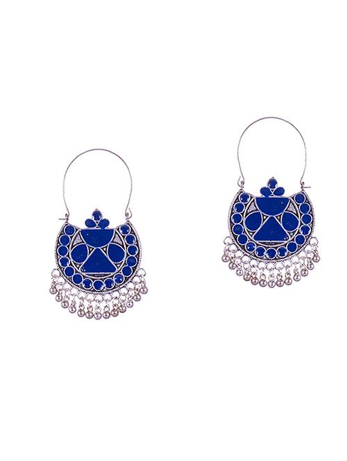 Blue metal hoop earrings - 14905012 - Standard Image - 1