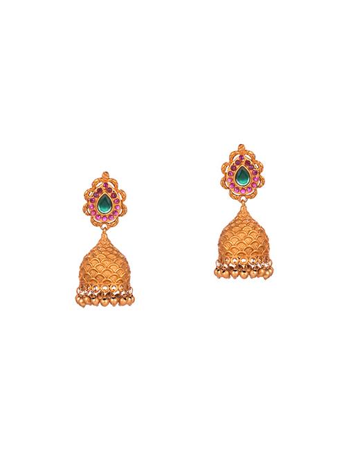 multi colored metal jhumka earrings - 14905044 - Standard Image - 1