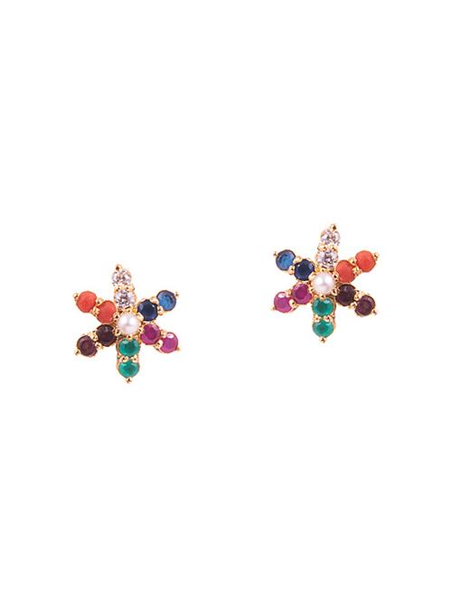 multi colored metal studs earrings - 14905064 - Standard Image - 1