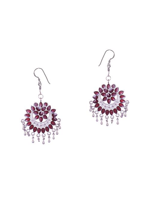 silver metal drop earrings - 14905066 - Standard Image - 1