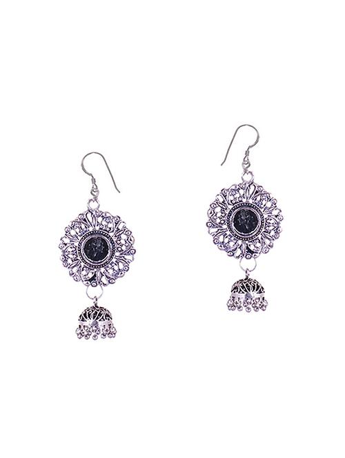 silver metal jhumka earrings - 14905071 - Standard Image - 1