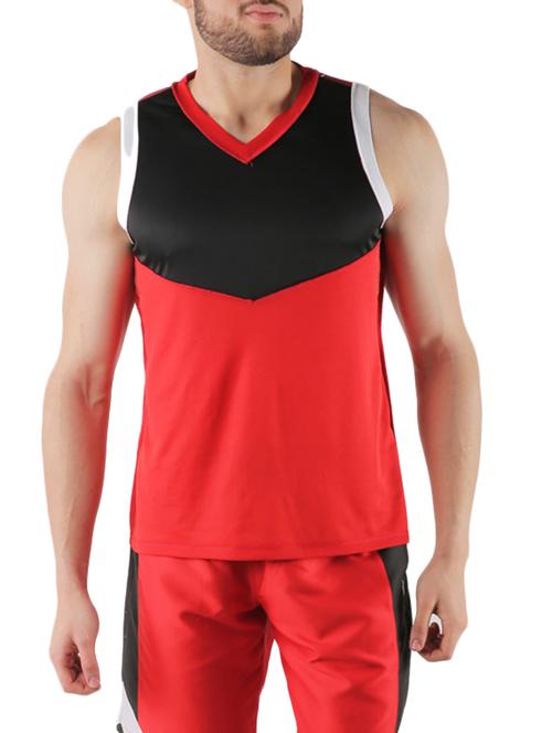 red color block t-shirt - 14905395 - Very Small Image - 1