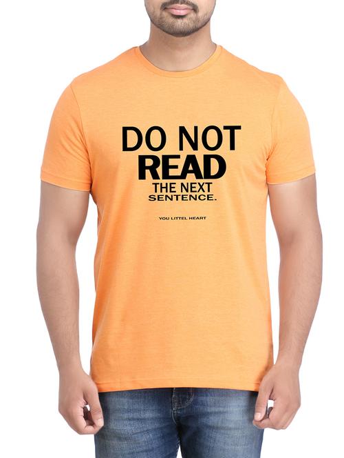 orange cotton chest print tshirt - 14905569 - Standard Image - 1