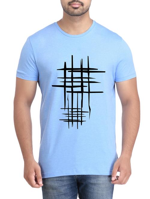 turquoise cotton chest print tshirt - 14905573 - Standard Image - 1