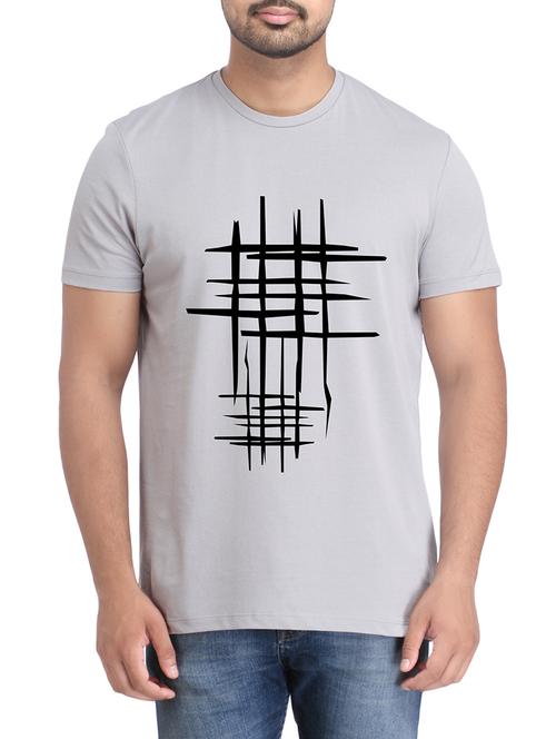 grey cotton chest print tshirt - 14905575 - Standard Image - 1
