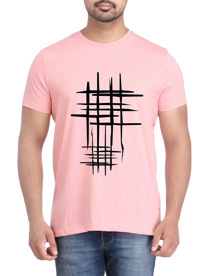 pink cotton chest print tshirt - 14905577 - Zoom Image - 1