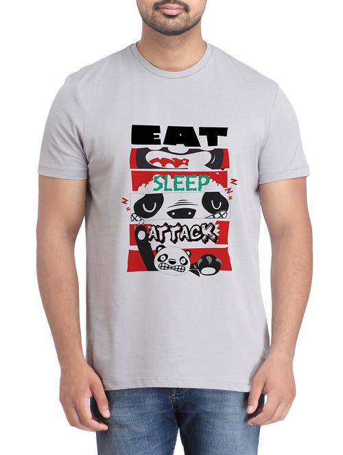 grey cotton chest print tshirt - 14905582 - Standard Image - 1