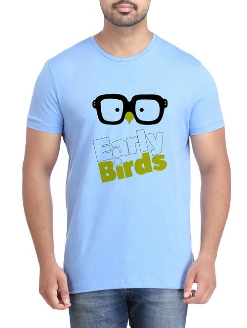turquoise cotton chest print tshirt - 14905587 - Standard Image - 1