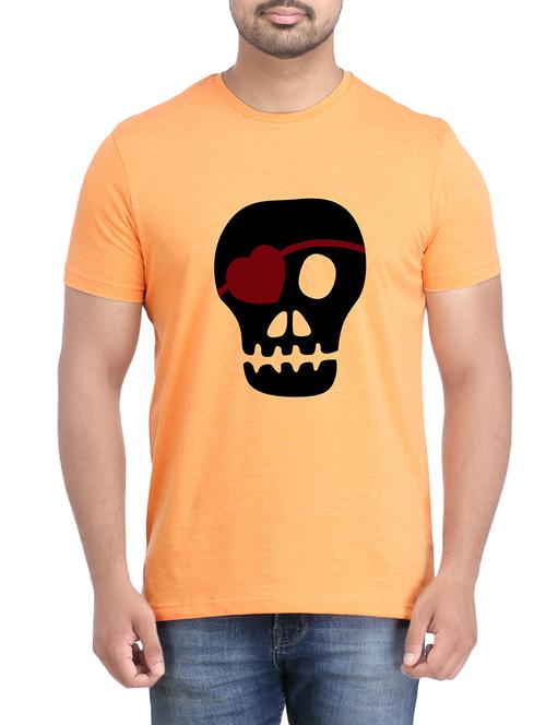 orange cotton chest print tshirt - 14905597 - Standard Image - 1