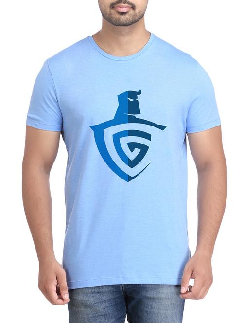 turquoise cotton chest print tshirt - 14905601 - Standard Image - 1