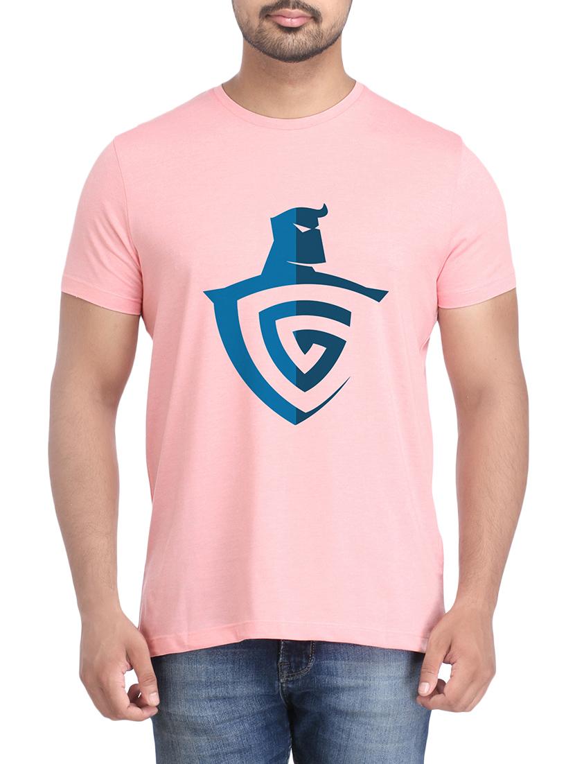 pink cotton chest print tshirt - 14905605 - Zoom Image - 1